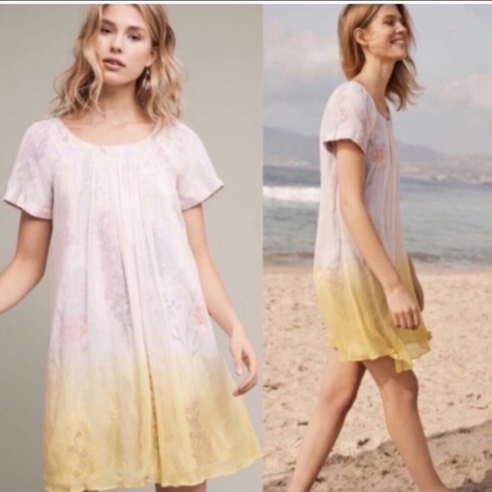 Anthropologie HD Paris Chroma floral ombré dress